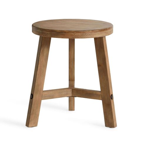 Pottery Barn Rustic Farmhouse Round Side Table